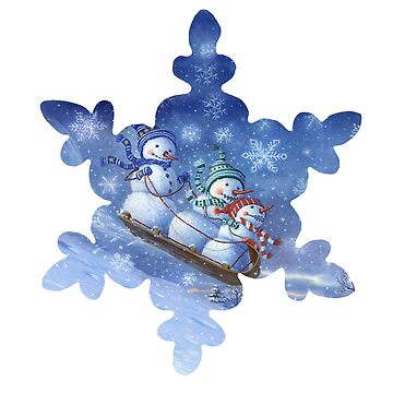 Artwork thumbnail, Sledding Snowmen by RuthSanderson