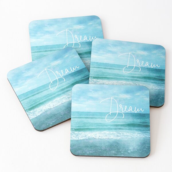 Item preview, Tropical Beach in Teal Aqua Turquoise Blue with Ocean Waves designed and sold by SilverSpiral.