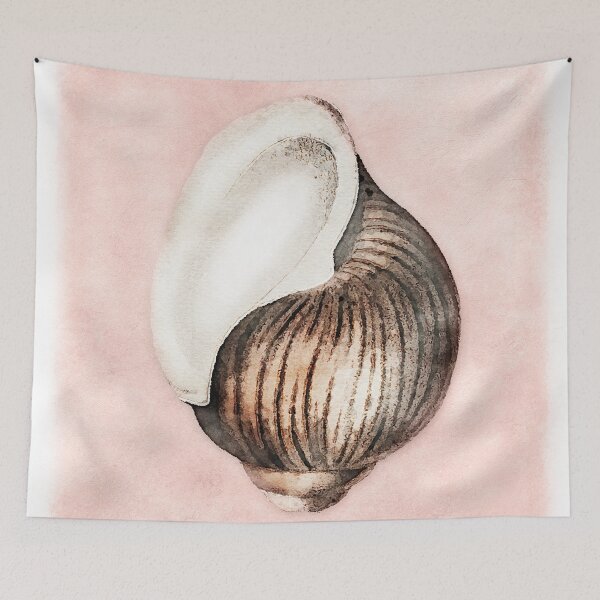 Artikelvorschau, Korallenflüstern Vintage Sea Shell Aquarell Collage I. entworfen und verkauft von SilverSpiral.