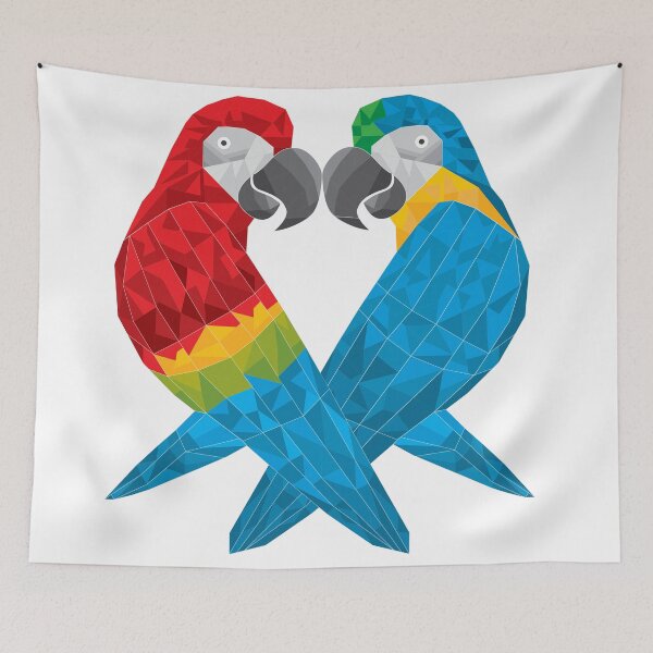 Item preview, Adorable tropical birds shape of heart designed and sold by Albamarina.