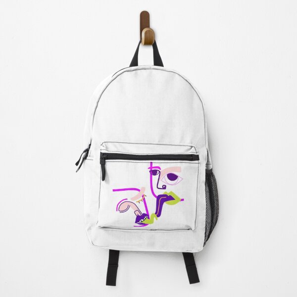 Item preview, Bright abstract kissing faces simple contemporary geometrical art designed and sold by Mutiputi.