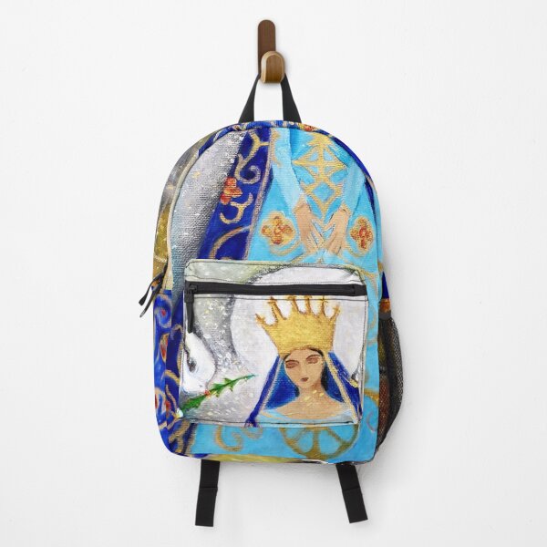 Item preview, Virgin Mary and Notre Dame Fire designed and sold by The Mysterious Domain Alyne Whiteswan Fine Art Prints and Merch.