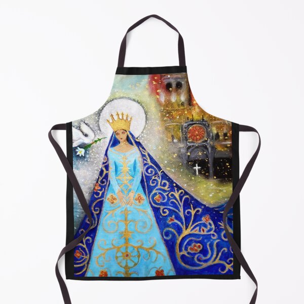 Item preview, Virgin Mary and Notre Dame Fire designed and sold by The Mysterious Domain Alyne Whiteswan Fine Art Prints and Merch.