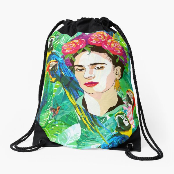 Frida in Flight, I Drawstring Bag