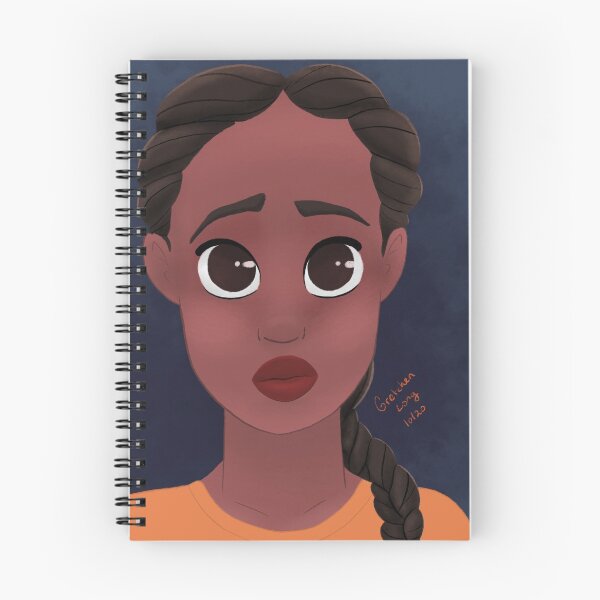 Item preview, Girl in in Orange on Blue Background designed and sold by A2Gretchen.
