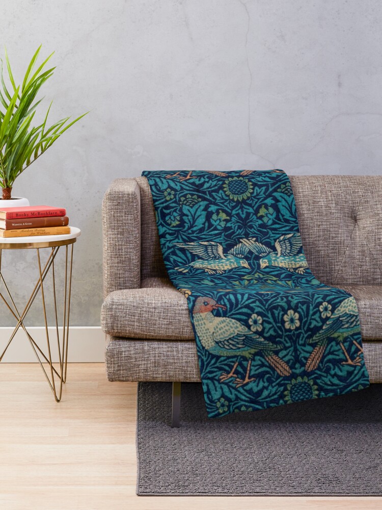 Alternate view of Bird by William Morris, 1878 Throw Blanket