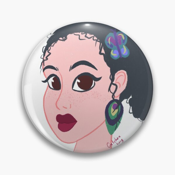 Item preview, Girl with the Peacock Feather Earrings and Butterfly Bow designed and sold by A2Gretchen.