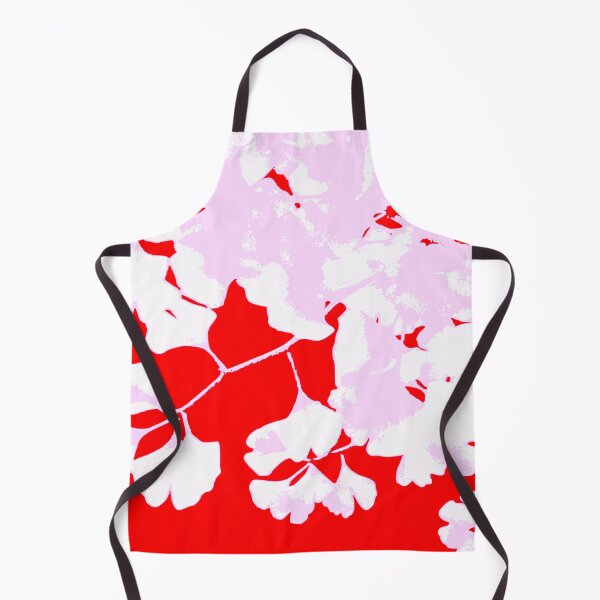 Item preview, White and Pale Lavender Ginko Leaves on Red designed and sold by AlteredAtelier.