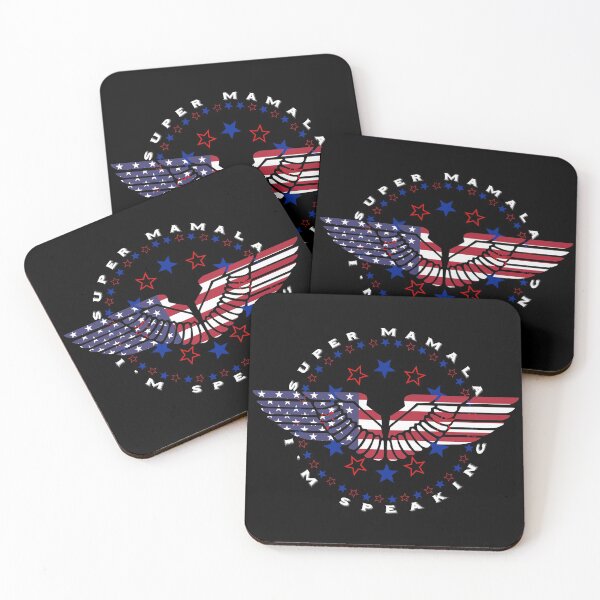 Item preview, Super Mamala I'm Speaking US Flag Eagle Wings White Text designed and sold by iketo90.