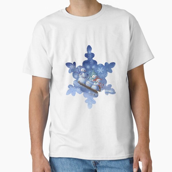 Sledding Snowmen Classic T-Shirt