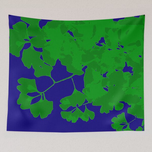 Item preview, Ginko Leaves in Green on Blue designed and sold by AlteredAtelier.