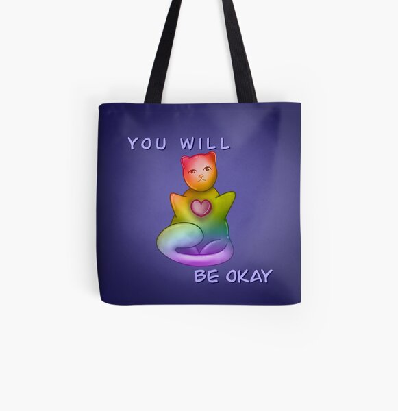 You Will Be Okay|| Bubble Cat All Over Print Tote Bag