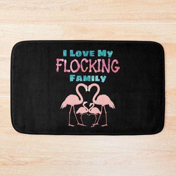 Item preview, I Love My Flocking Family Pink Flamingos designed and sold by TheButtonCrew.