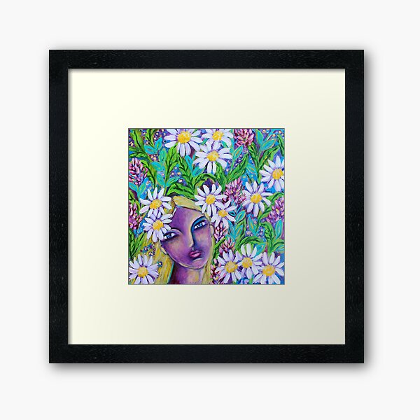 Daisy Clover and Comfrey Goddess Framed Art Print