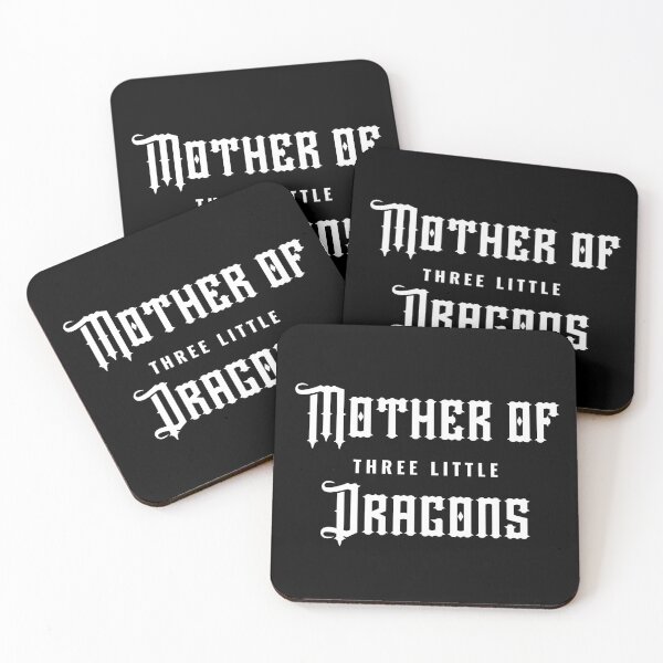 Mother of THREE little dragons - 3 kids Coasters (Set of 4)