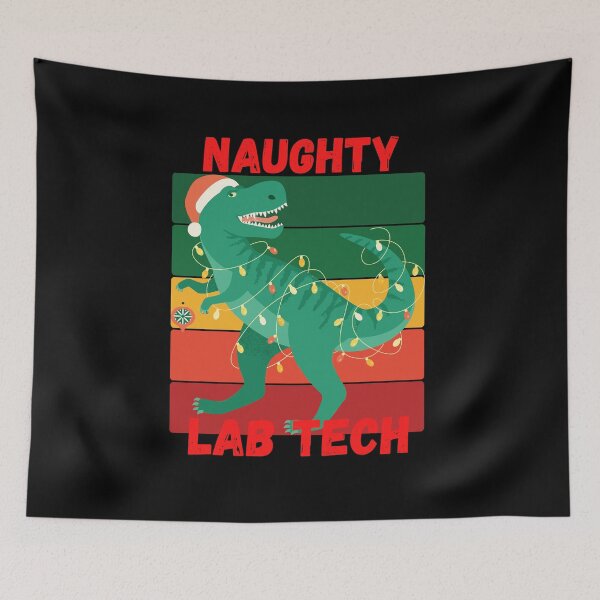 Item preview, T REX CHRISTMAS TREE LIGHTS NAUGHTY LAB TECH MEDICAL LABORATORY SCIENTIST designed and sold by Hippiesole.