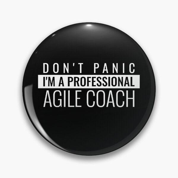 Item preview, "Don't panic I'm a professional agile coach" designed and sold by Salma Satya & Co.