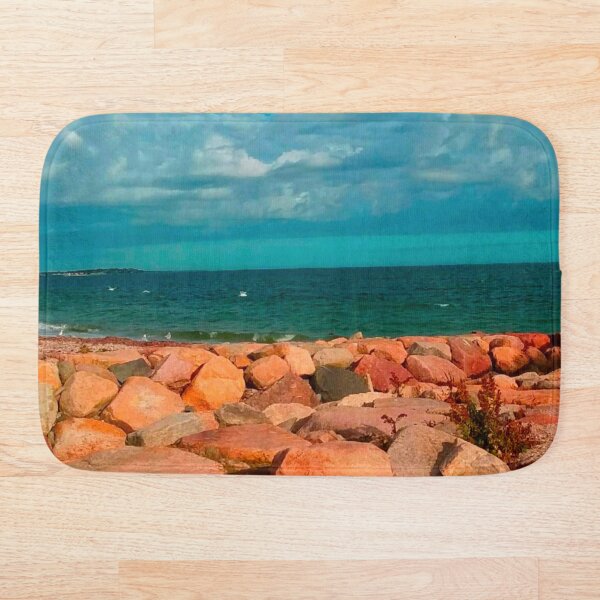Item preview,  Sunny day on a rocky ocean beach blue cloudy skies designed and sold by Tee247.