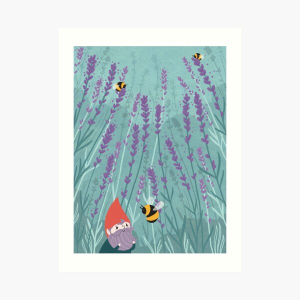 Lavender Gnome Art Print