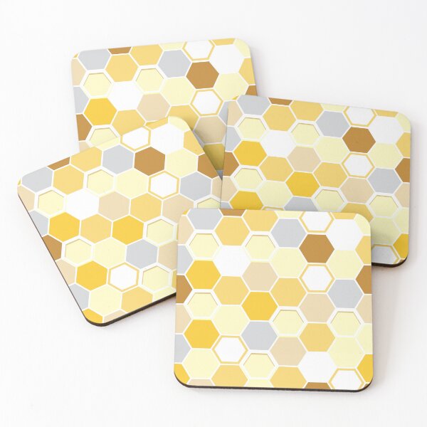 Item preview, Yellow hexagons seamless pattern designed and sold by Albamarina.