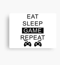 Eat Sleep Game Repeat Canvas Print