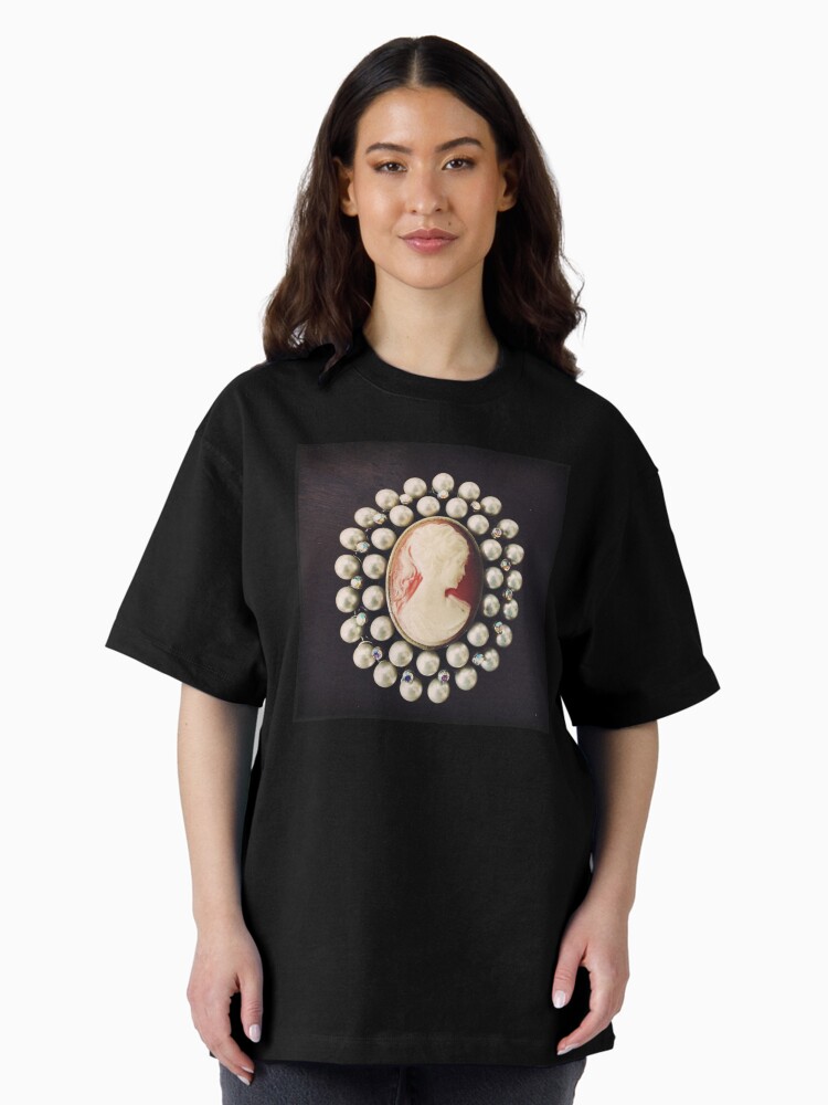 Thumbnail 2 of 7, Oversized T-Shirt, Classic Vintage Cameo - Art Photo - Jewelry Inspired Gift designed and sold by OneDayArt.