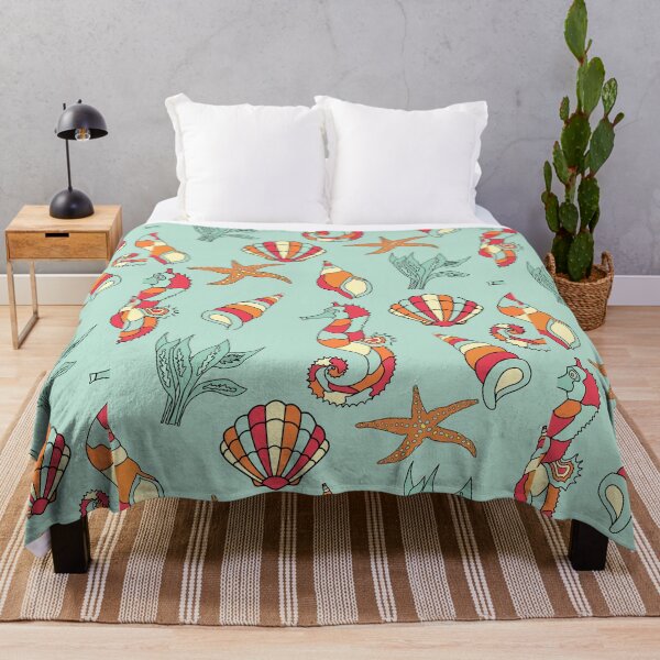 Item preview, seahorse starfish seashell pattern designed and sold by nature scenerys.