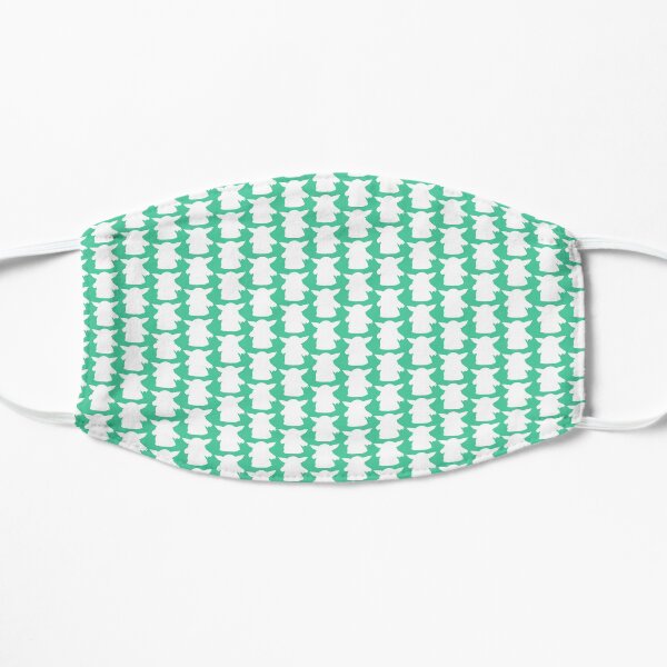pointy-eared alien child pattern in green Flat Mask