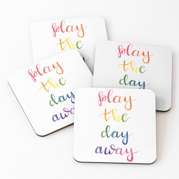 Item preview, Play the Day Away Watercolor Rainbow Hand-Lettering designed and sold by Angelina Meyer.