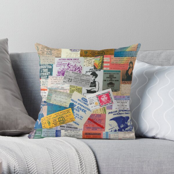 Concert Ticket Stub Backstage Pass - The Boss Throw Pillow
