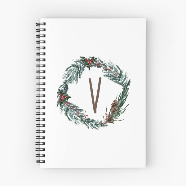 Item preview, Christmas Wreath Monogram V designed and sold by TheFamilyVan.