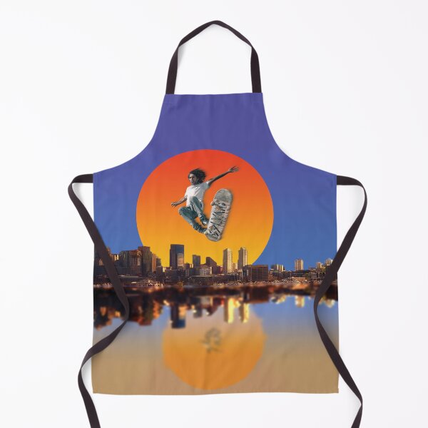 Item preview, Skateboarder jumping over city skyline designed and sold by TrishCampbell.