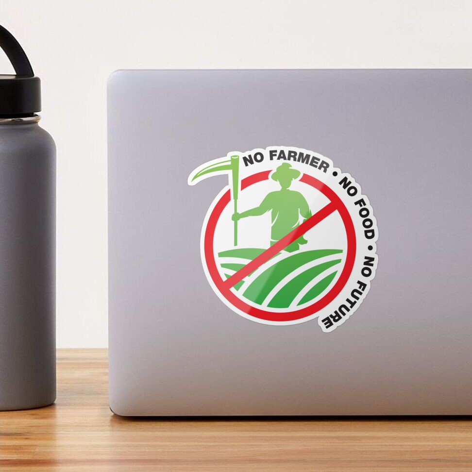 No Farmer,No Food Sticker/Decals for Car/Bike/Walls in Vinyle Black and  White. Laminated Stickers Farmer Support 3.5 inch x 3.5 inch | Pack of 2  Pcs. : Amazon.in: Office Products