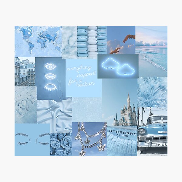 Light Blue Aesthetic Wall Art Redbubble