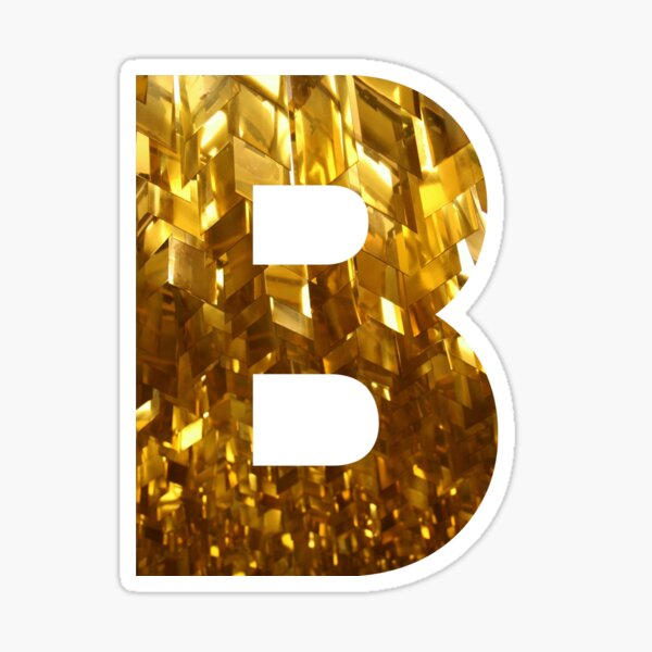 Gold Glitter Letters Beta B Sticker for Sale by greekgoddess