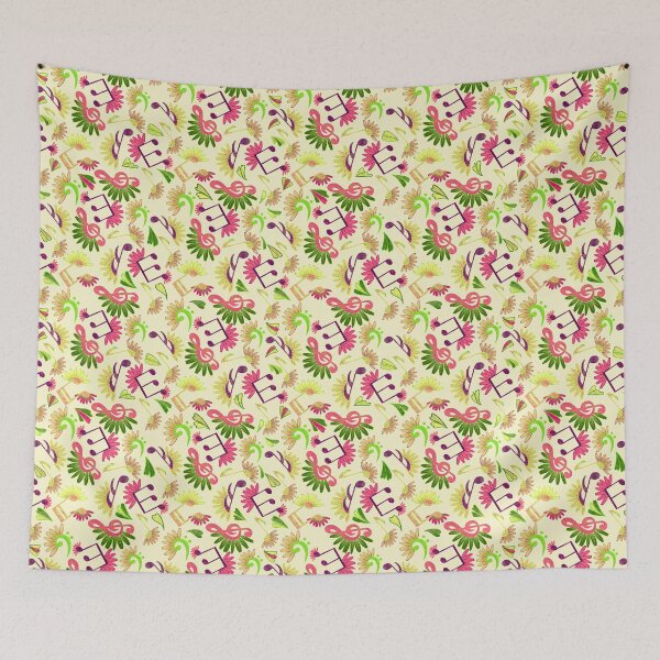 Item preview, floral musical symbols and notations designed and sold by Maitri-Sanghvi1.