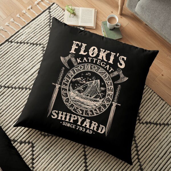 Flokis Shipyard Kattegat Viking Ship And Sword T shirt Gift Floor Pillow