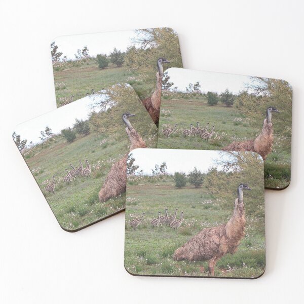 Item preview, Father emu and chicks, Outback Australia designed and sold by FranWest.