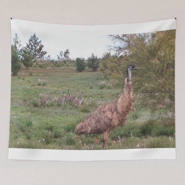 Item preview, Father emu and chicks, Outback Australia designed and sold by FranWest.