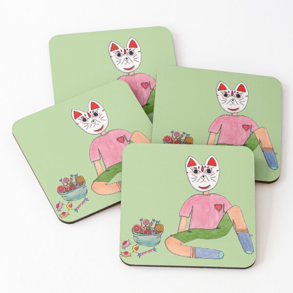 Item preview, kid with cat mask designed and sold by garam-project.
