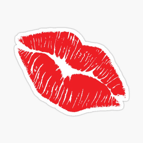 Kissing Red Lips of Passion Sticker