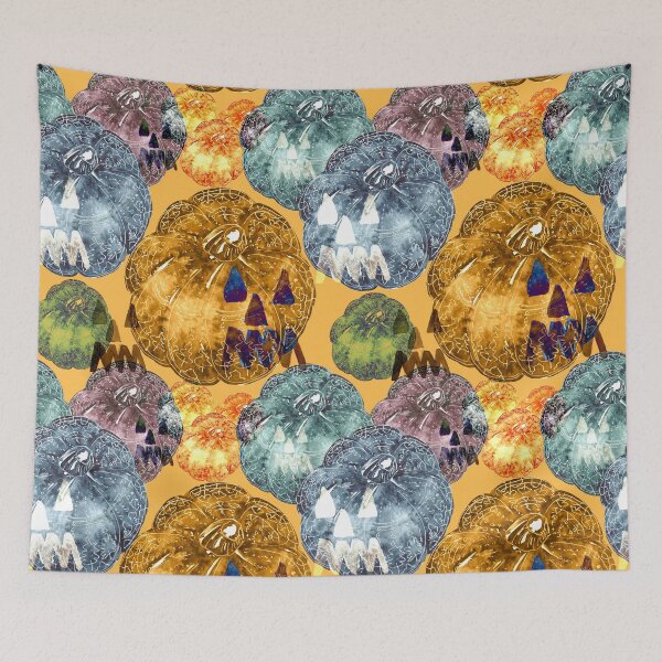 Item preview, Watercolour pumkin halloween 2020 pattern design designed and sold by EarthyPlanty.