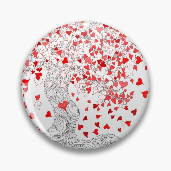 Item preview, Love Tree Hearts (Black, White, Red) designed and sold by Joelle Burnette.