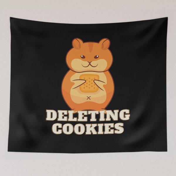 Artikelvorschau, Deleting Cookies Hamster Humor Browser Internet entworfen und verkauft von Two Left Hands Design.