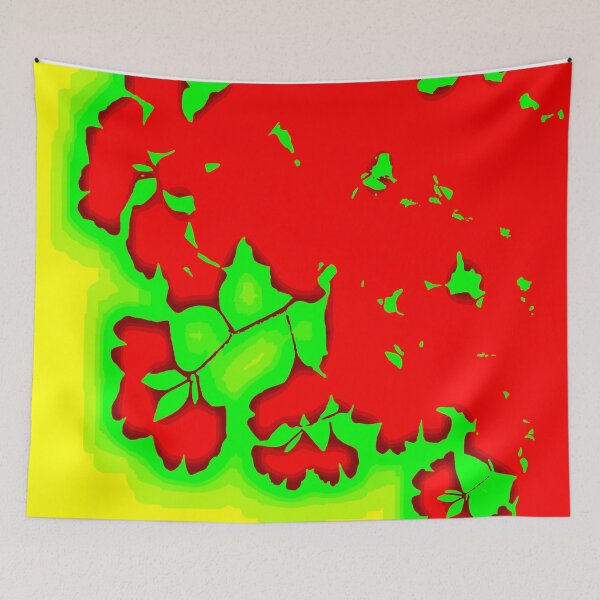 Item preview, Ginko Leaves in Red on Yellow and Green designed and sold by AlteredAtelier.