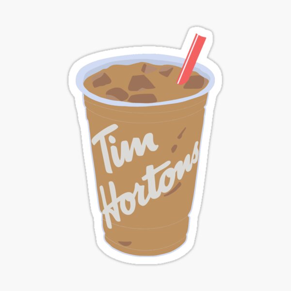 Cute Iced Coffee Cups - Classic Brown Sticker for Sale by