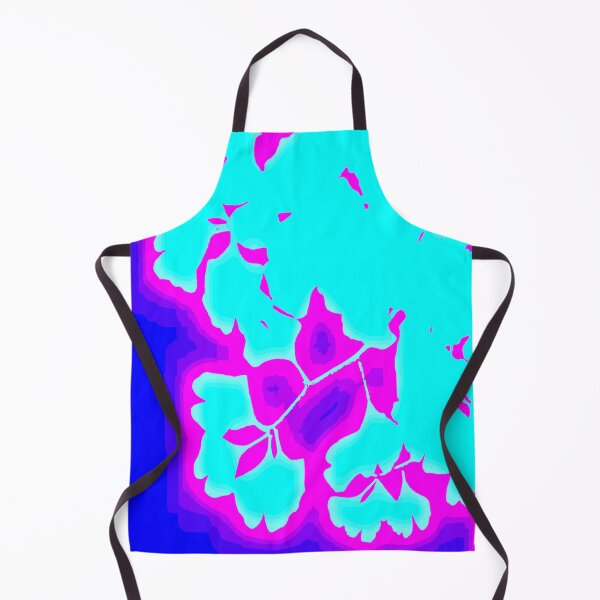 Item preview, Abstract Ginko Leaves in Turquoise on Magenta and Royal Blue designed and sold by AlteredAtelier.