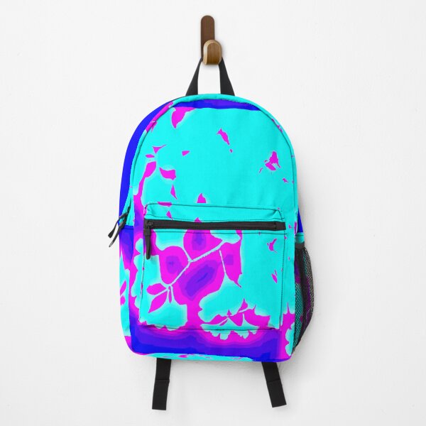 Item preview, Abstract Ginko Leaves in Turquoise on Magenta and Royal Blue designed and sold by AlteredAtelier.