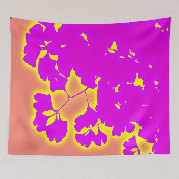 Item preview, Ginko Leaves in Purple on Dusty Rose and Yellow designed and sold by AlteredAtelier.