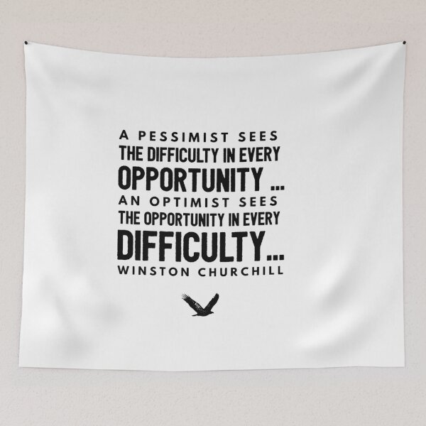 Item preview, A Pessimist sees difficulty in every opportunity, an optimist sees opportunity in every difficulty designed and sold by HamiltonmagicTs.